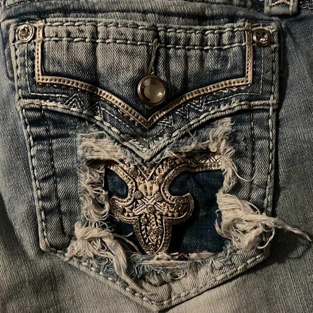 Rock Revival Light Blue Skinny Jeans - Picture 9 of 14